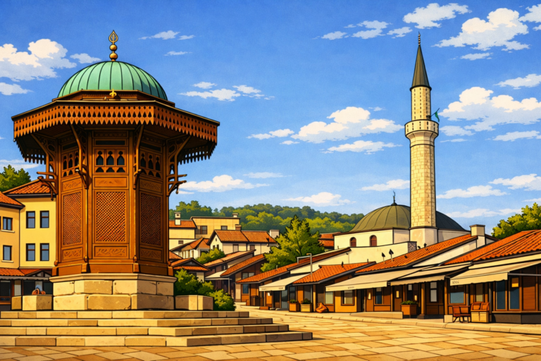 Sebilj fontein op de Bascarsija in Sarajevo, Bosnië